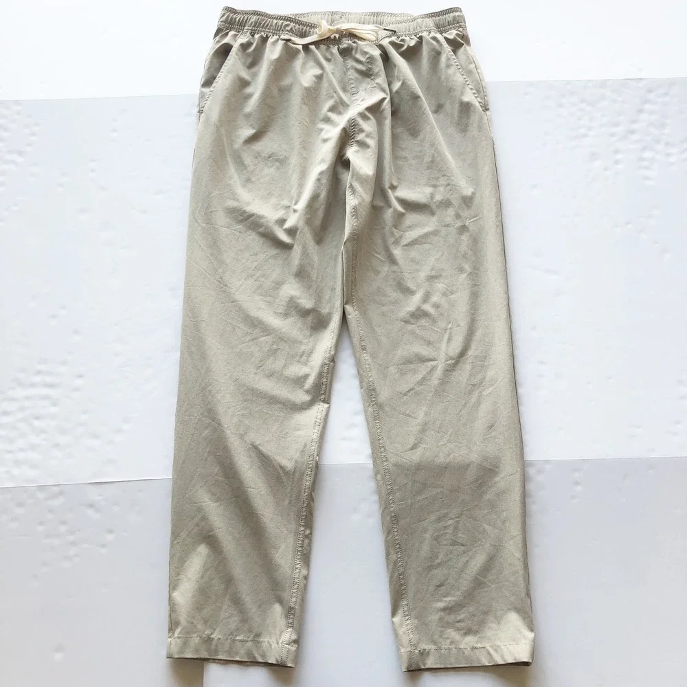 Fair Harbor Pants Mens Large One Pant Khaki Tan Stretch Straight Leg Chino